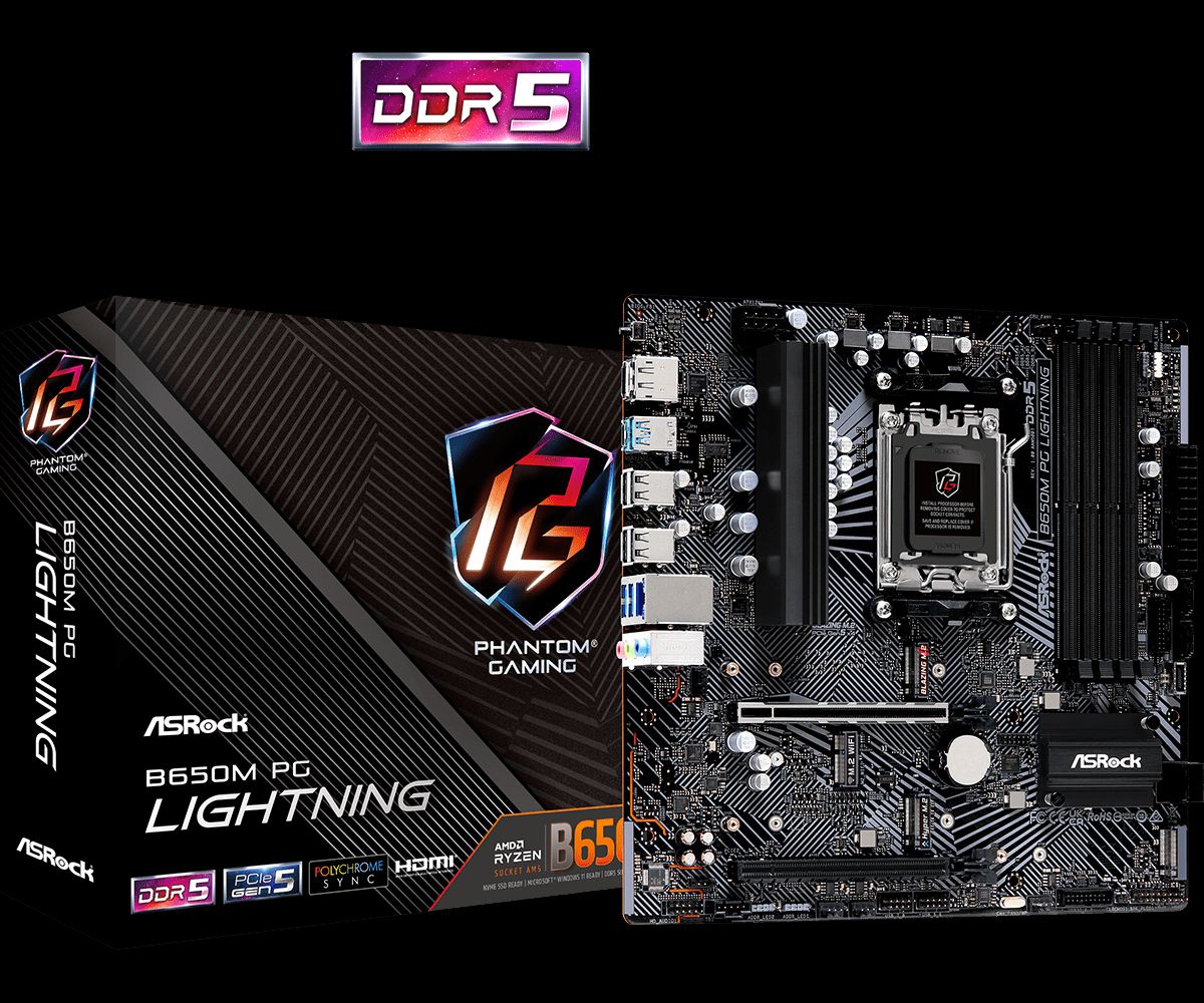 ASRock B650M PG LIGHTNING - Bundkort