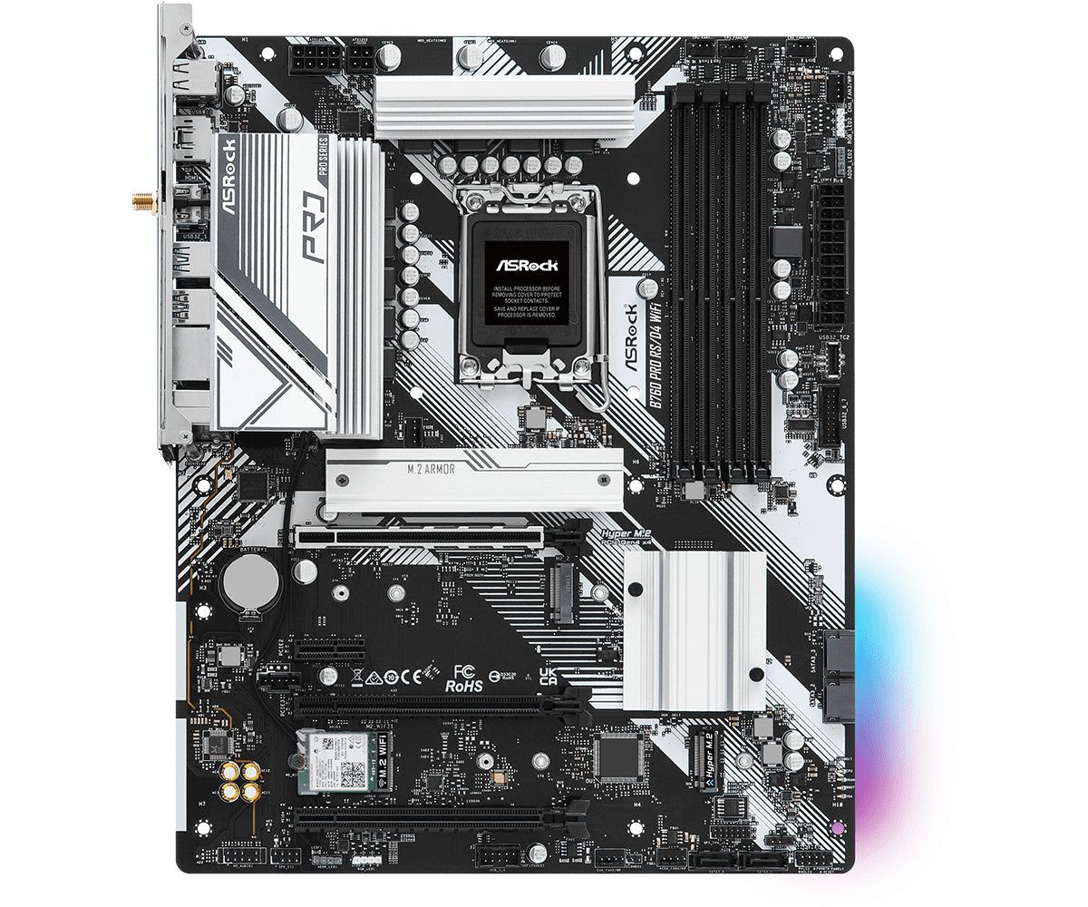 ASRock B760 PRO RS/D4 WIFI - Bundkort - LGA1700 sokkel - USB 3.2 Gen 1 - onboard grafik (CPU påkrævet)