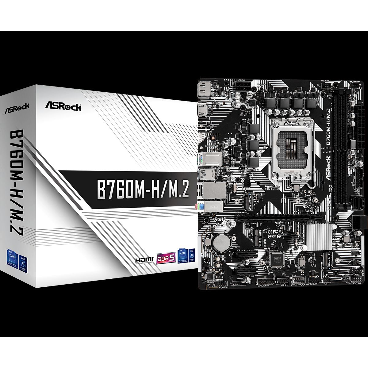 Asrock B760M-H/M.2 - mATX DDR5 LGA1700 - Bundkort