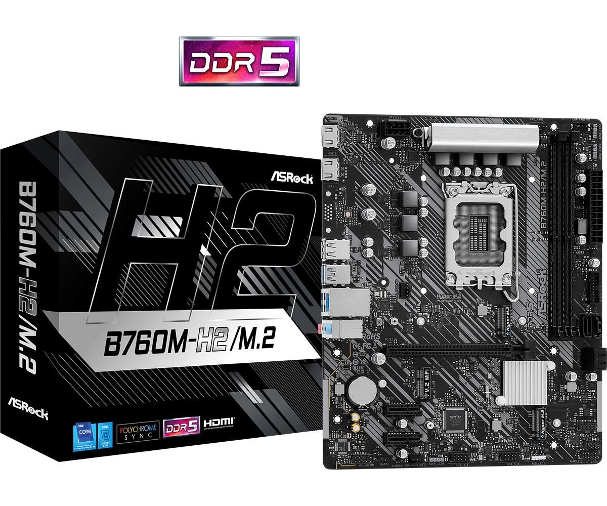 ASRock B760M-H2/M.2 Micro-ATX LGA1700 sokkel Intel B760