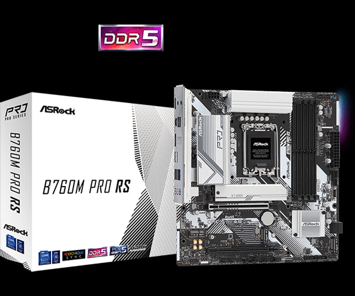 ASRock - B760M Pro RS, mATX DDR5 LGA1700 - Bundkort