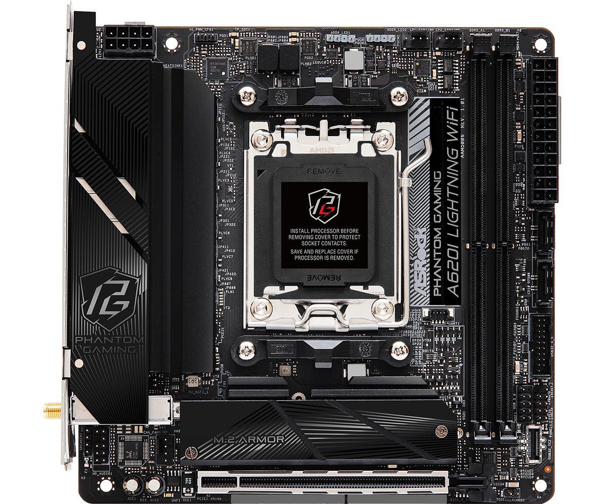 ASRock Phantom Gaming A620I Lightning WiFi Micro-ATX Socket AM5 AMD A620 - Bundkort