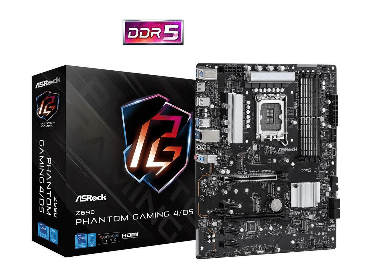 ASRock Z690 Phantom Gaming 4/D5 ATX LGA1700 Intel Z690 - Bundkort