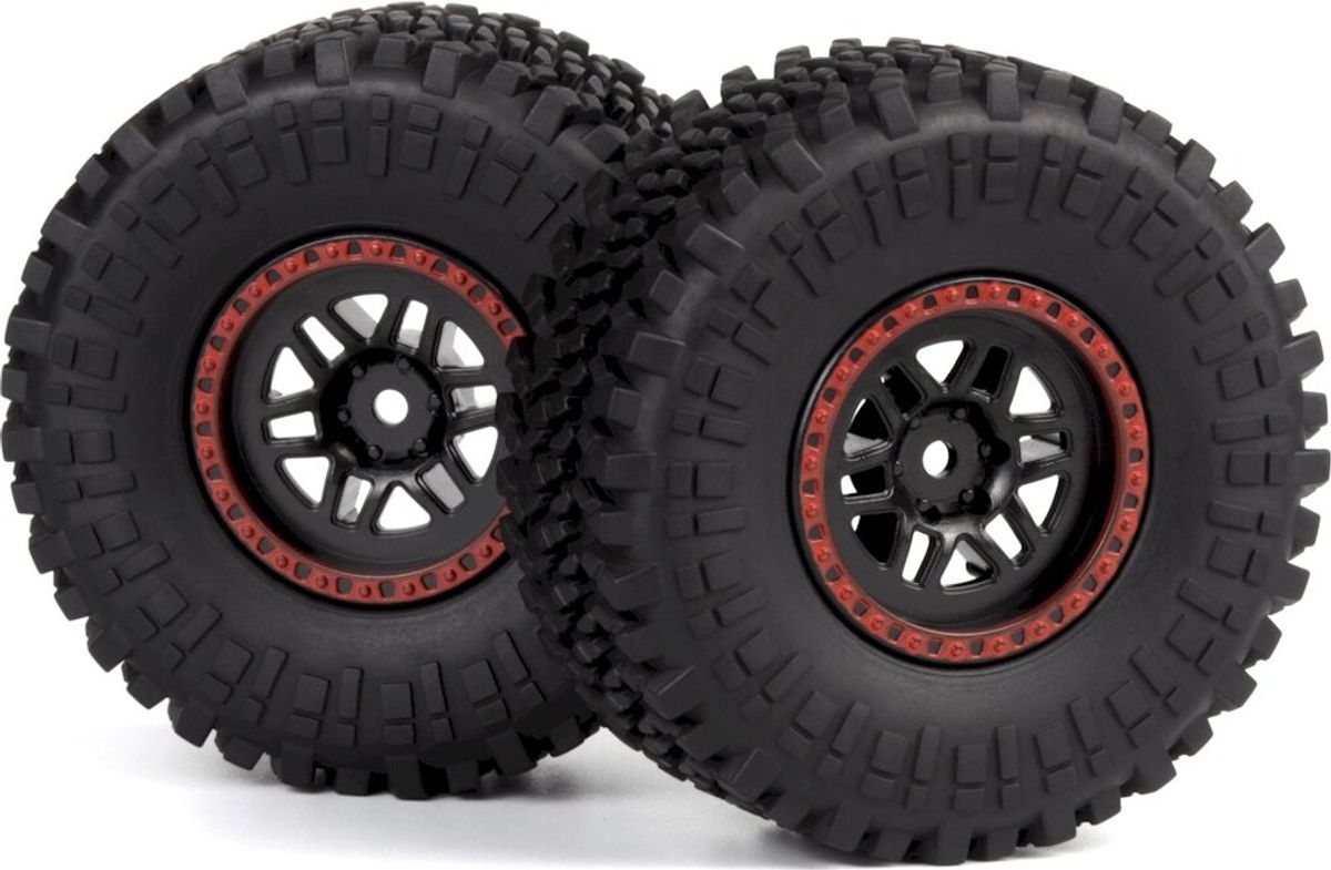 Assembled Wheel & Tyre (red/2pcs) - Mv150738 - Maverick Rc