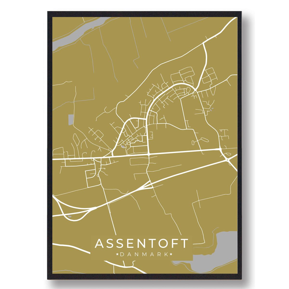 Assentoft plakat - gul (Størrelse: XS - 15x21cm (A5))