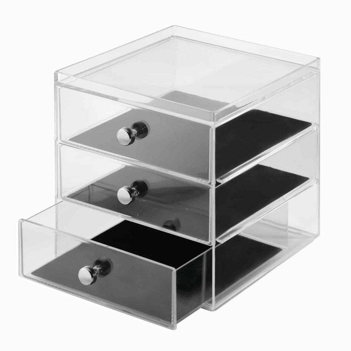 Asta - Kasse med skuffer - Transparent - 16,6cm x 17,5cm x 17,8cm