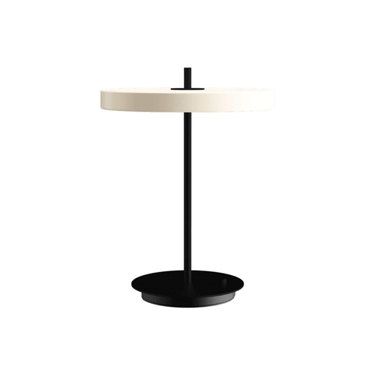 Asteria bordlampe m/USB, pearl hvid/sort