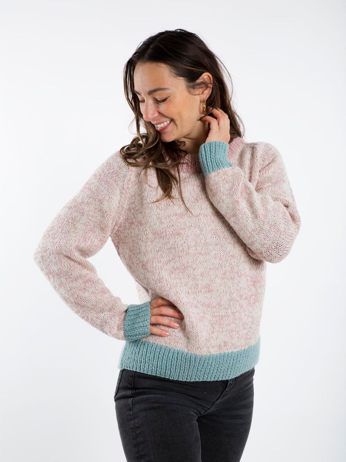 Astra Sweater Round Neck - Fuza Wool - Dark Rose