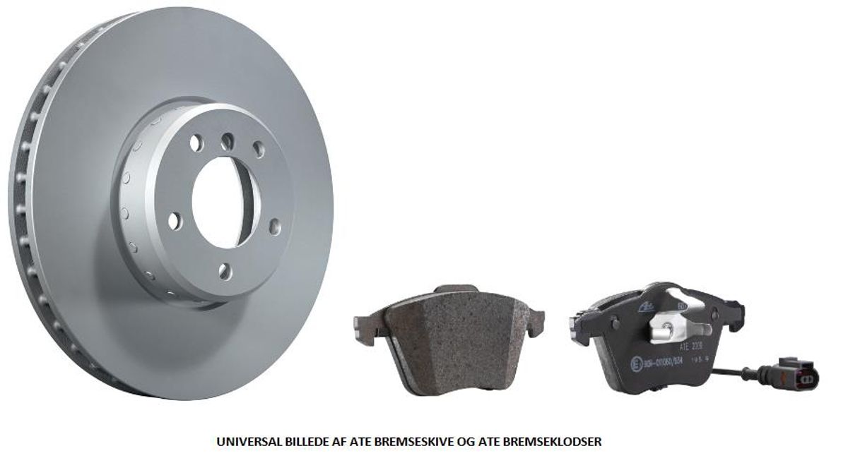 ATE Bremseskivesæt med klodser, for og bag (Mercedes C (W202) 180-250 motorer.)