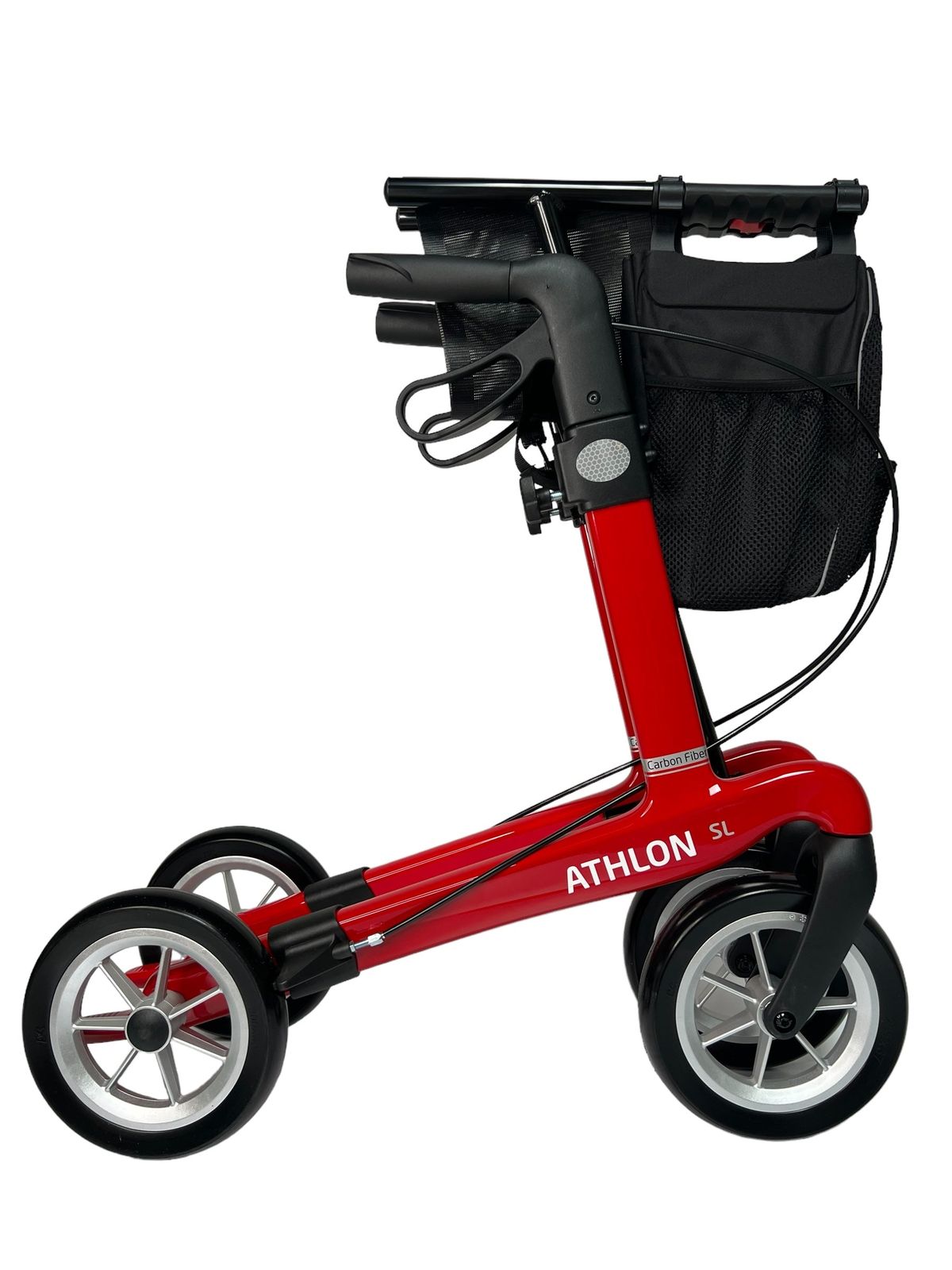 ATHLON SL, kulfiber rollator - Super lækker og ultra let. Vejer kun 5,1 kg. Bløde soft hjul.