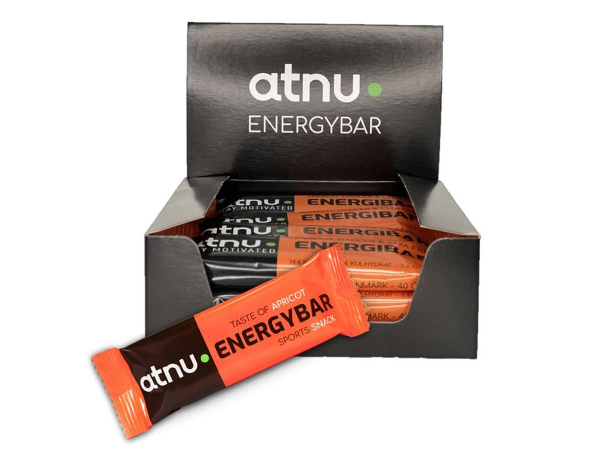 Atnu Energibar - Abrikos - 40 gram - 1 kasse á 12 stk.