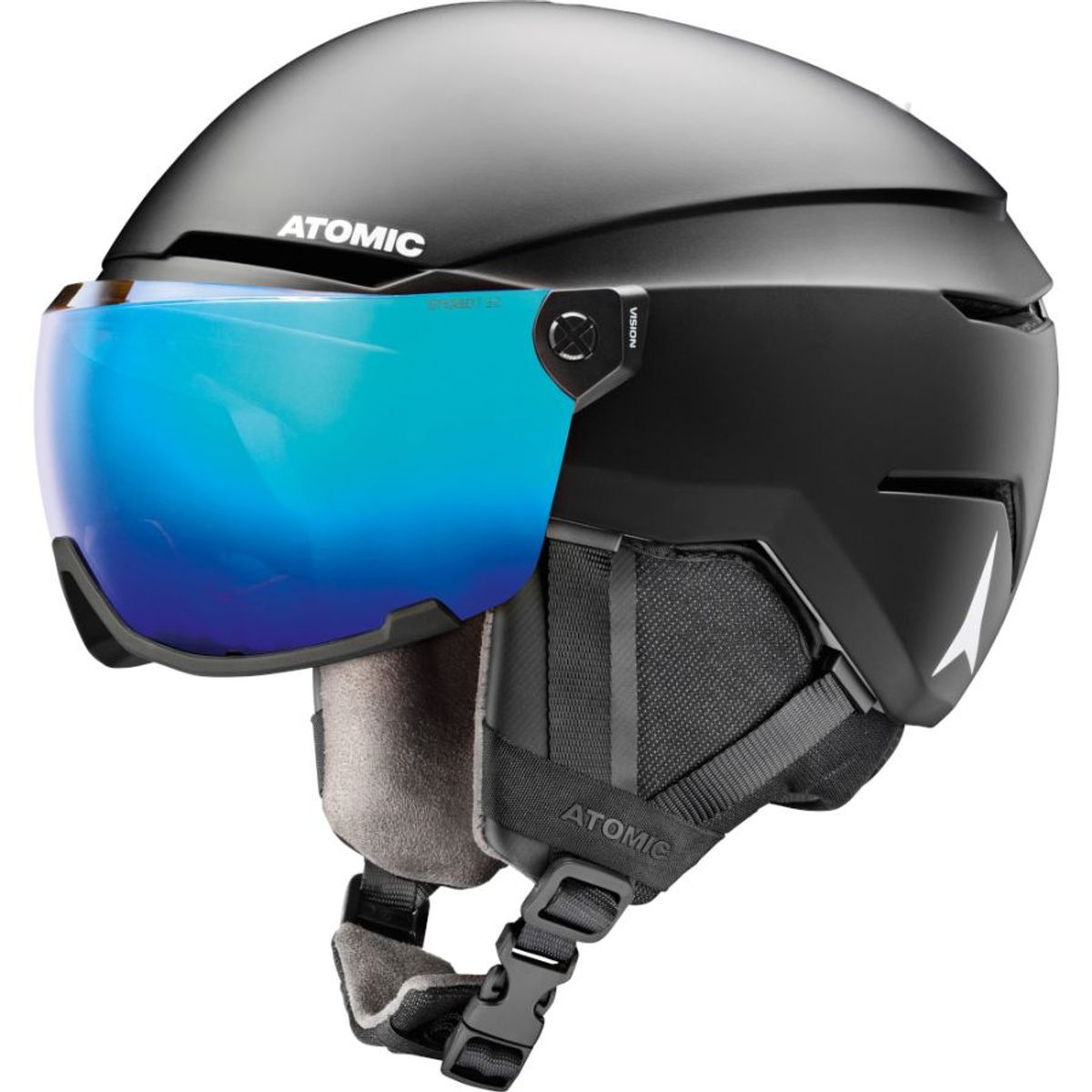 Atomic Savor Visor Stereo, skihjelm med visir, sort