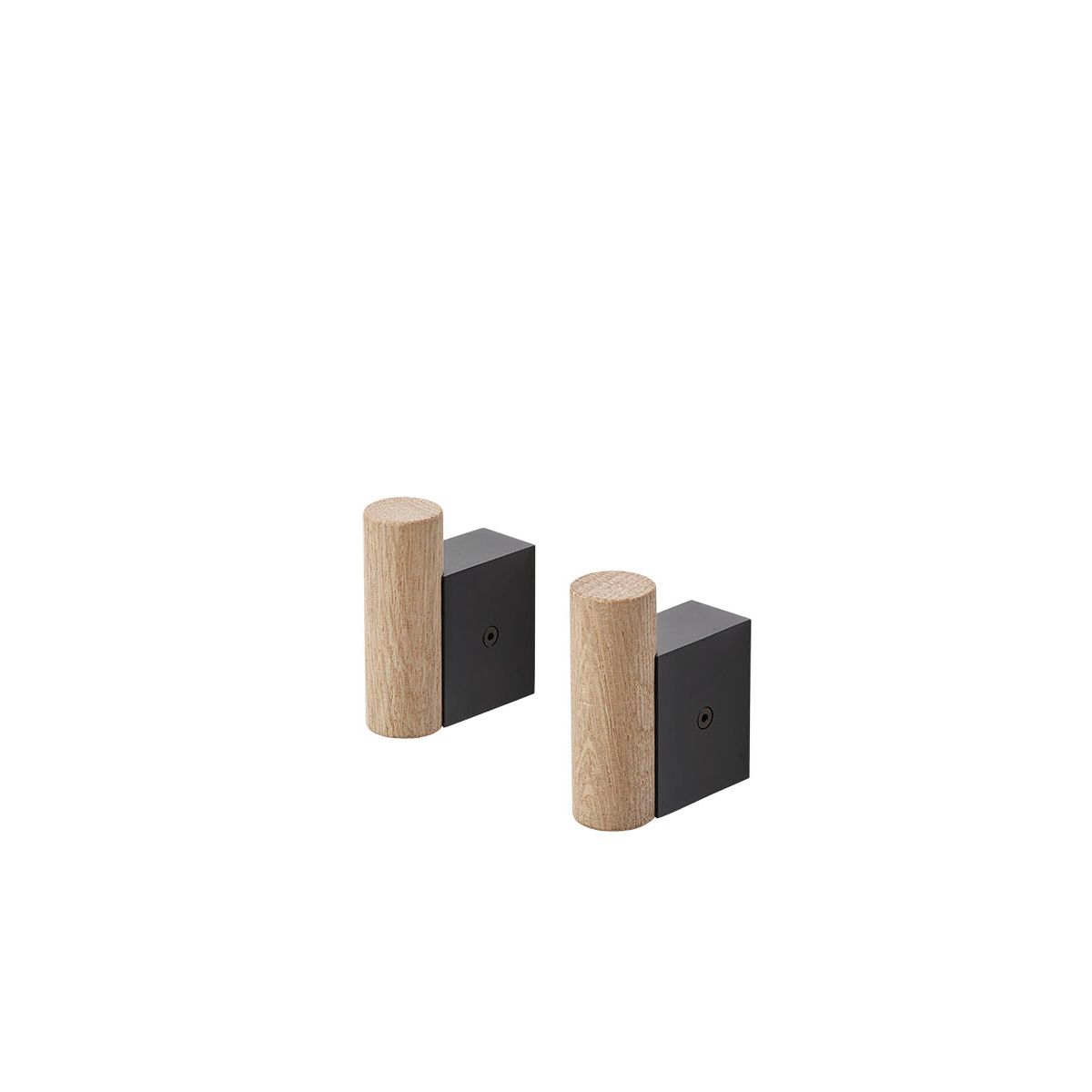 Attach Coat Hooks, 2 stk. fra Muuto (Black / oak)