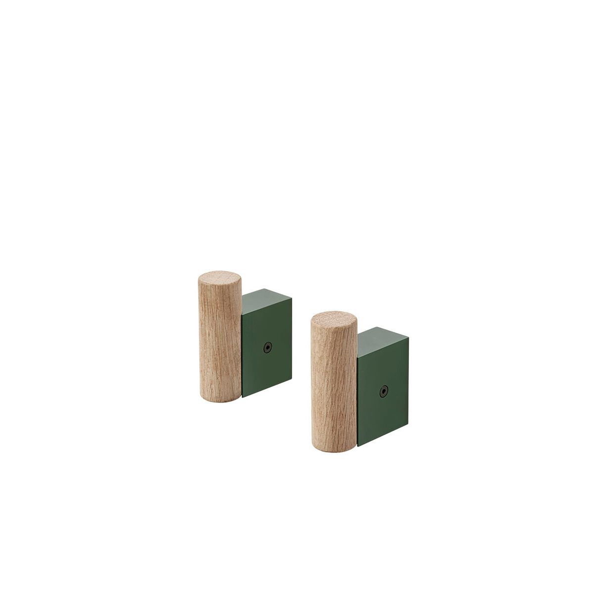 Attach Coat Hooks, 2 stk. fra Muuto (Dark green / oak)