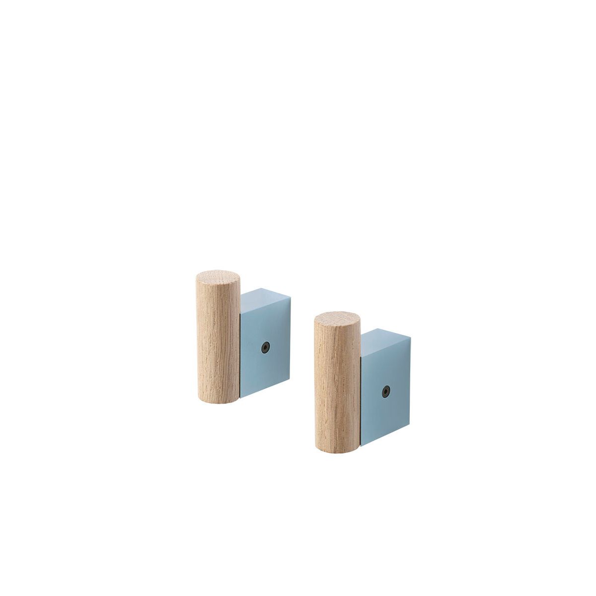 Attach Coat Hooks, 2 stk. fra Muuto (Pale blue / oak)