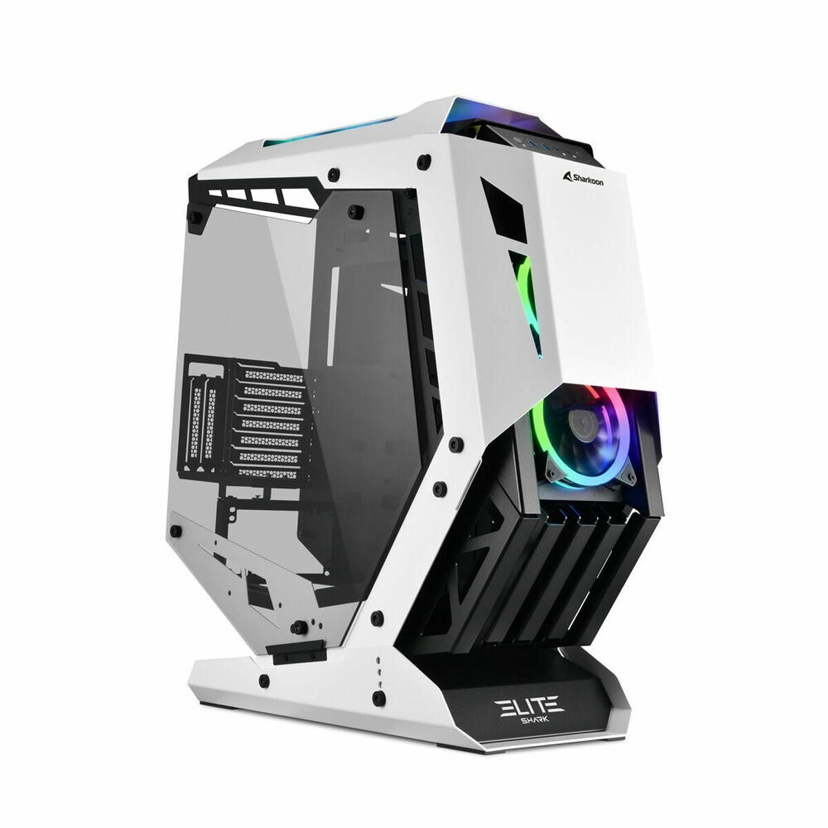 ATX Semi-tårn kasse Sharkoon ELITE SHARK CA700 LED RGB Sort/Hvid Hvid