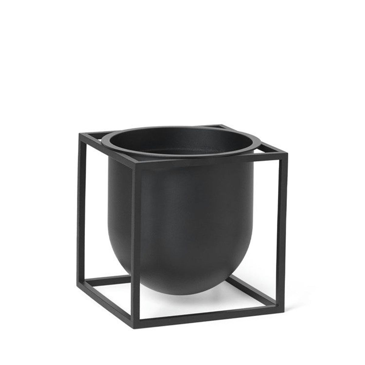 Audo Kubus Flowerpot Black 14 cm