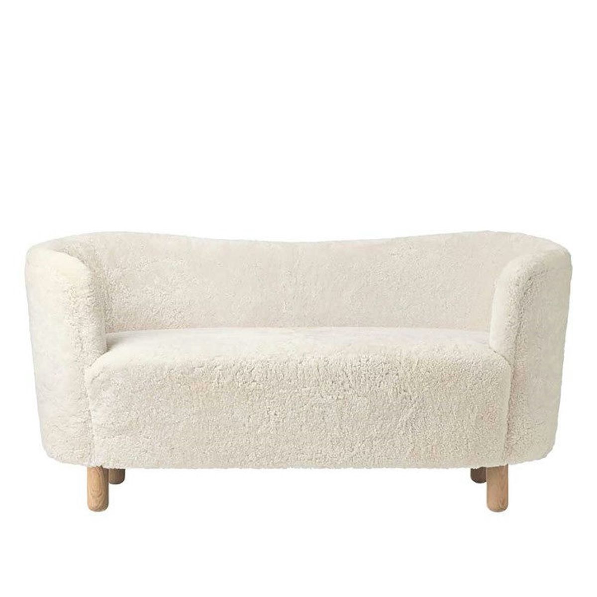 Audo Mingle Sofa Natural Oak Sheepskin Off White