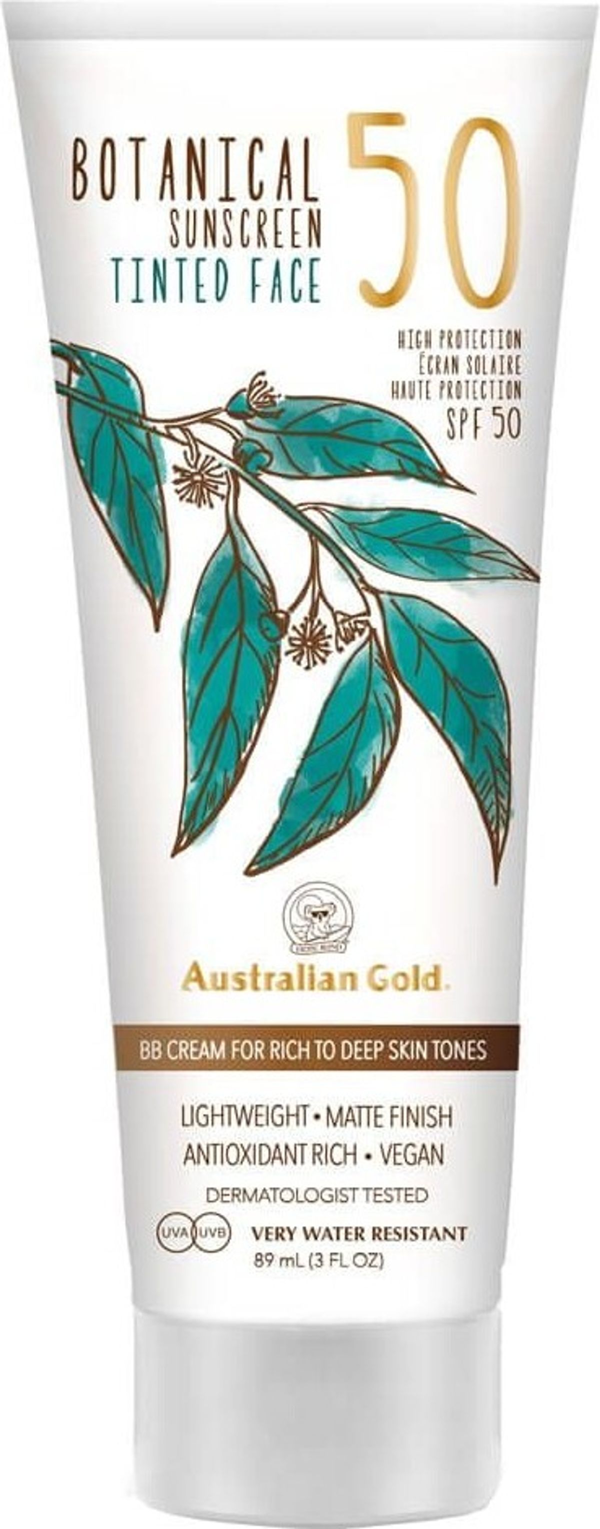 Australian Gold - Botanical Gold Tinted Face Spf 50 - Deep 88 Ml