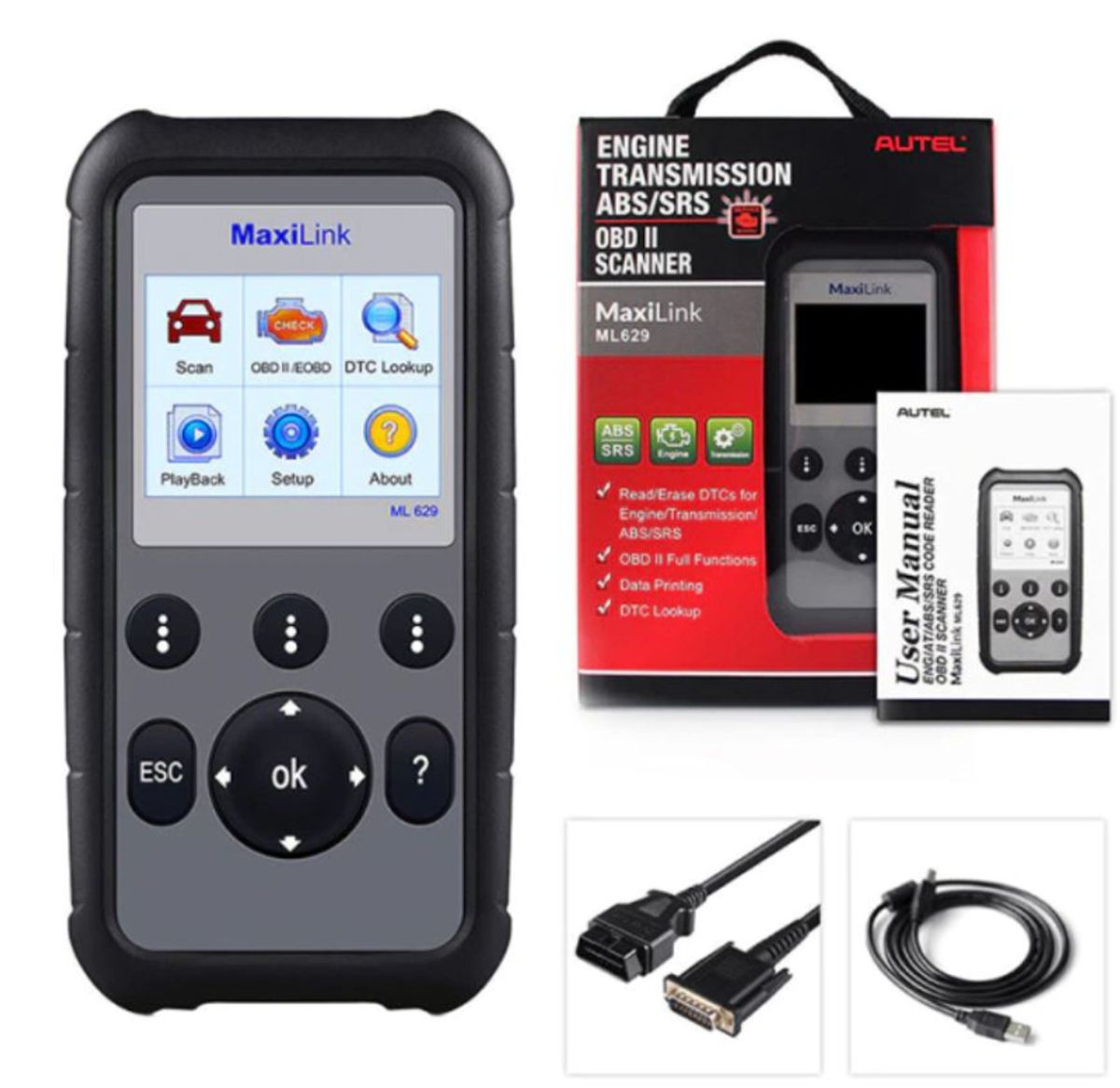 Autel MaxiLink ML629 ABS/SRS/Motor/ Transmission + CAN OBD2 Scanner