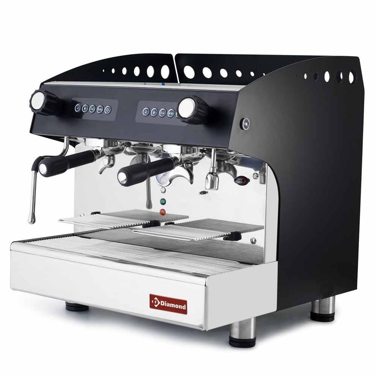 Automatisk espressomaskine kaffemaskine 2 grupper - SORT