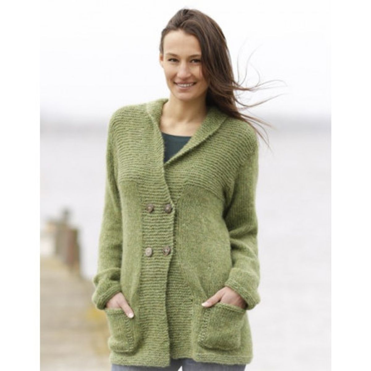 Autumn Forest Jacket by DROPS Design - Jakke Strikkeopskrift str. S - - Small