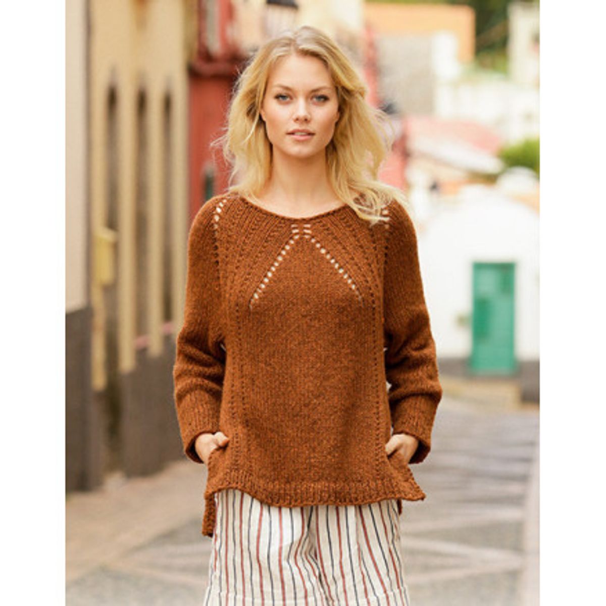 Autumn Spice by DROPS Design - Bluse Strikkeopskrift str. S - XXXL - XXX-Large