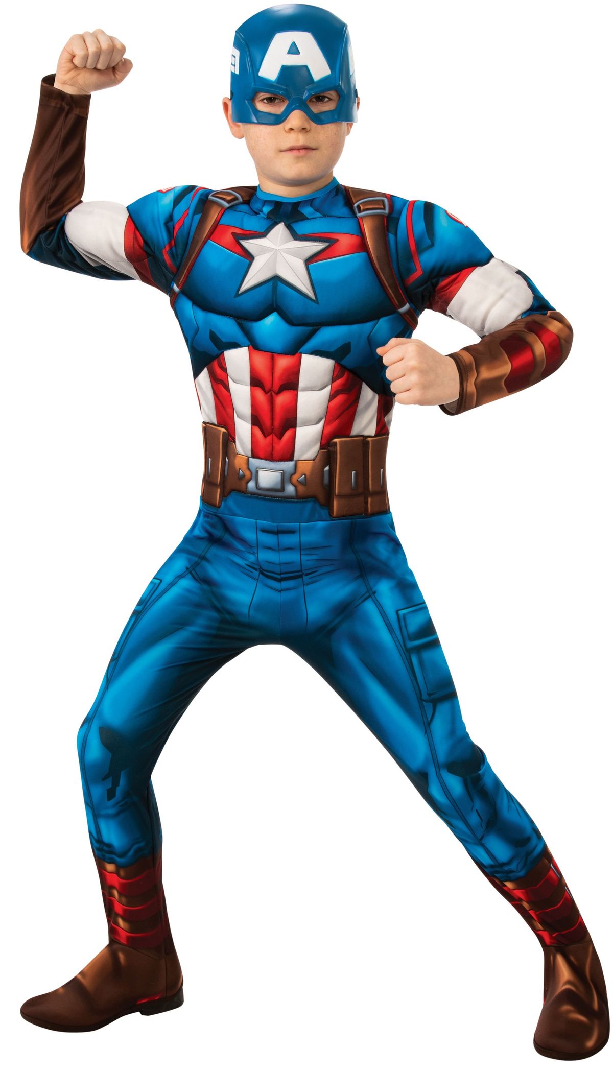 Avengers Captain America Deluxe Børnekostume (Str. M/116)