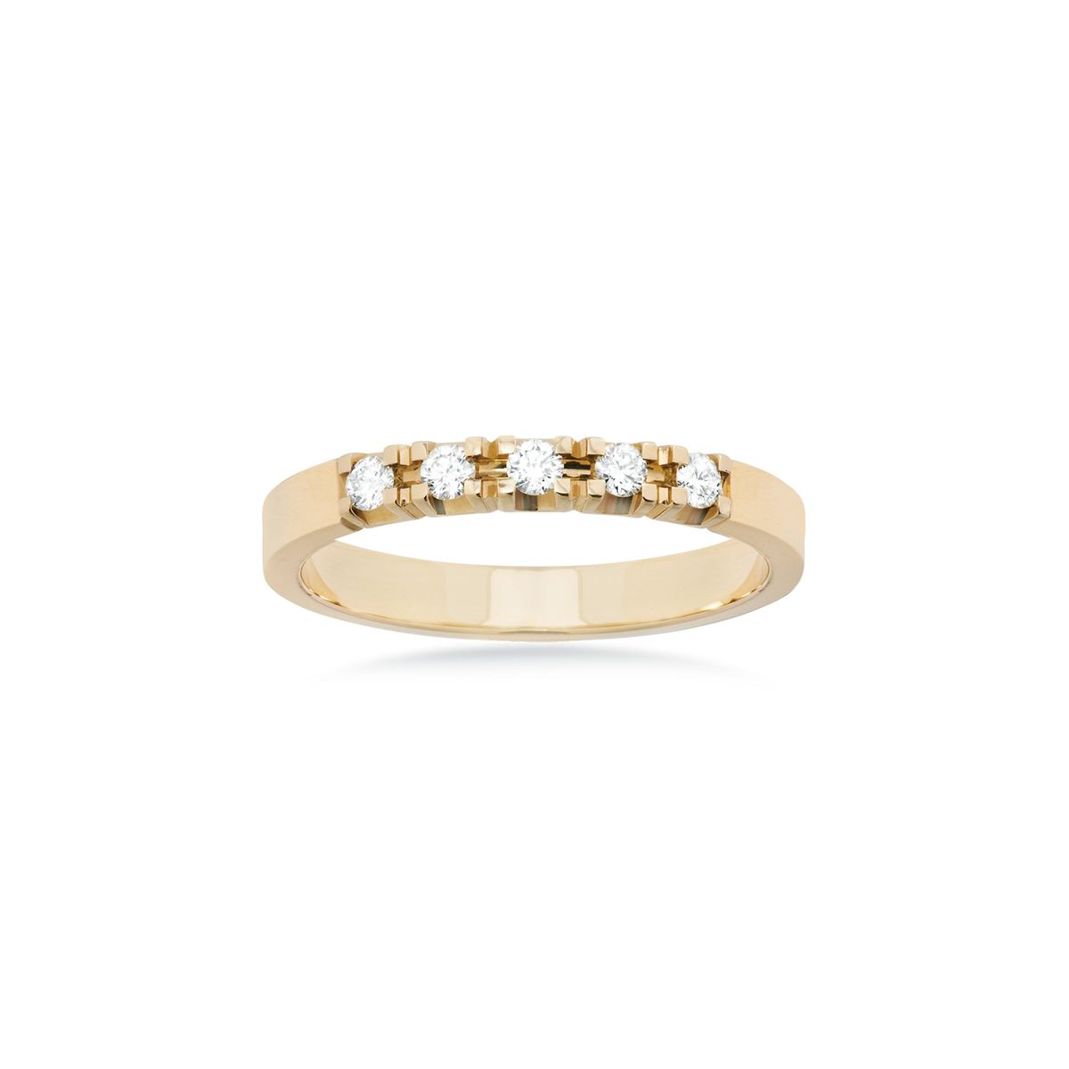 Aveny LUXURY - Alliancering, 5x0,05 ct. w/vs 14 kt. guld