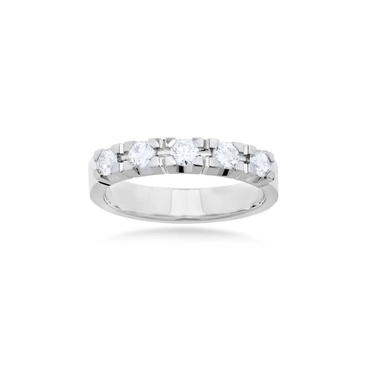 Aveny LUXURY - Alliancering, 5x0,10 ct. w/vs 14 kt. hvidguld