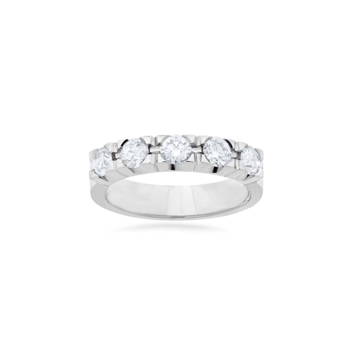 Aveny LUXURY - Alliancering, 5x0,15 ct w/vs 14 kt. hvidguld