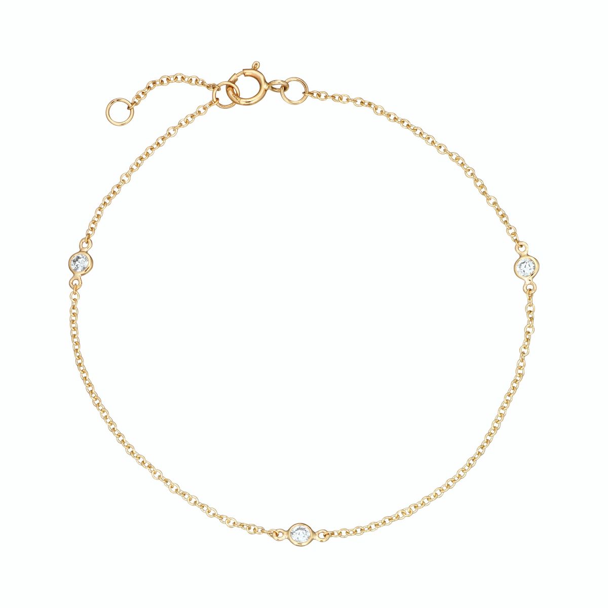 Aveny LUXURY - Armbånd, 0,15ct. 14 kt. guld