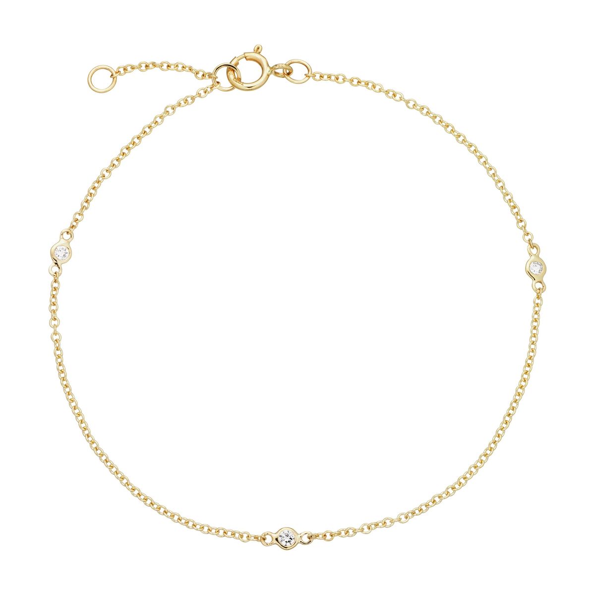 Aveny LUXURY - Armbånd m. 3x0,02ct. 14 kt. guld