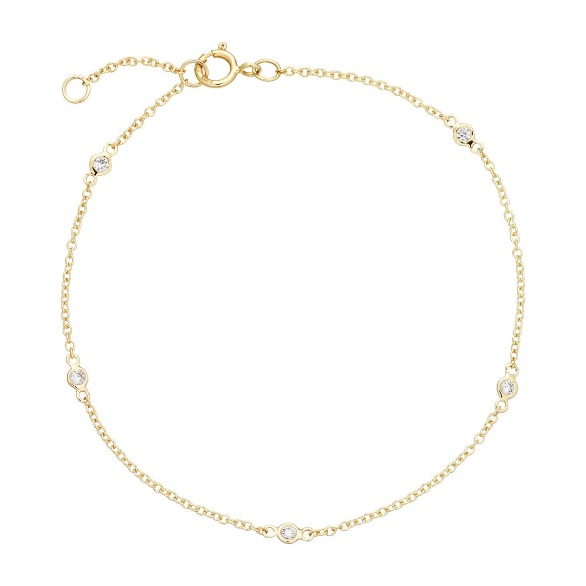 Aveny LUXURY - Armbånd m. 5x0,02 ct. w/si 14 kt. guld