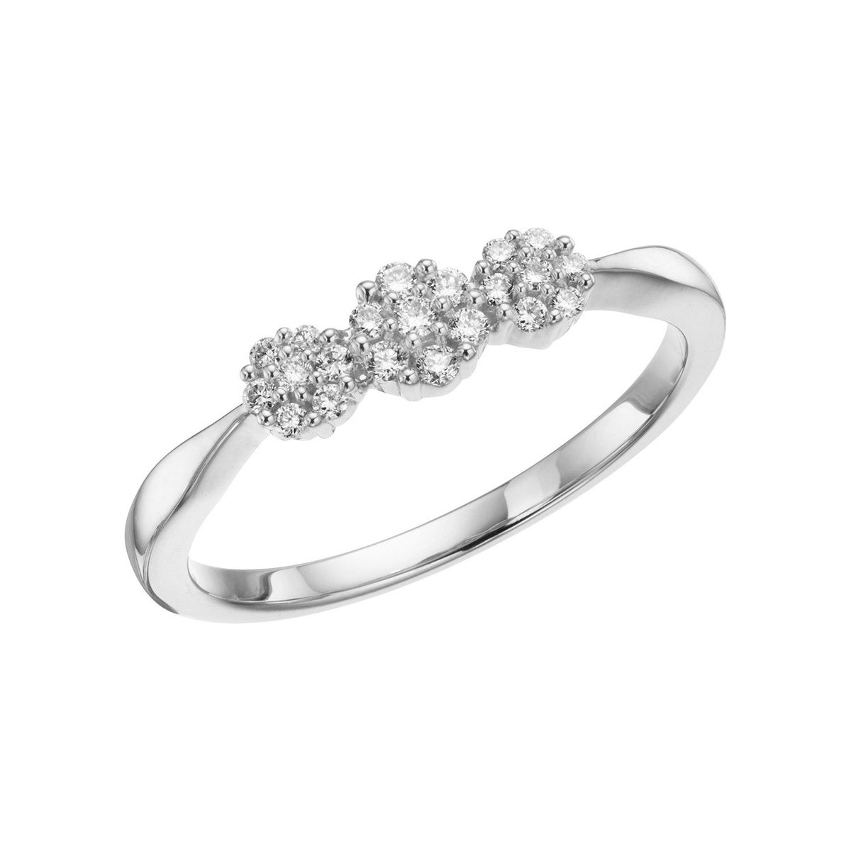 Aveny LUXURY - Blooming ring, 0,16 ct. w/si 14 kt. hvidguld