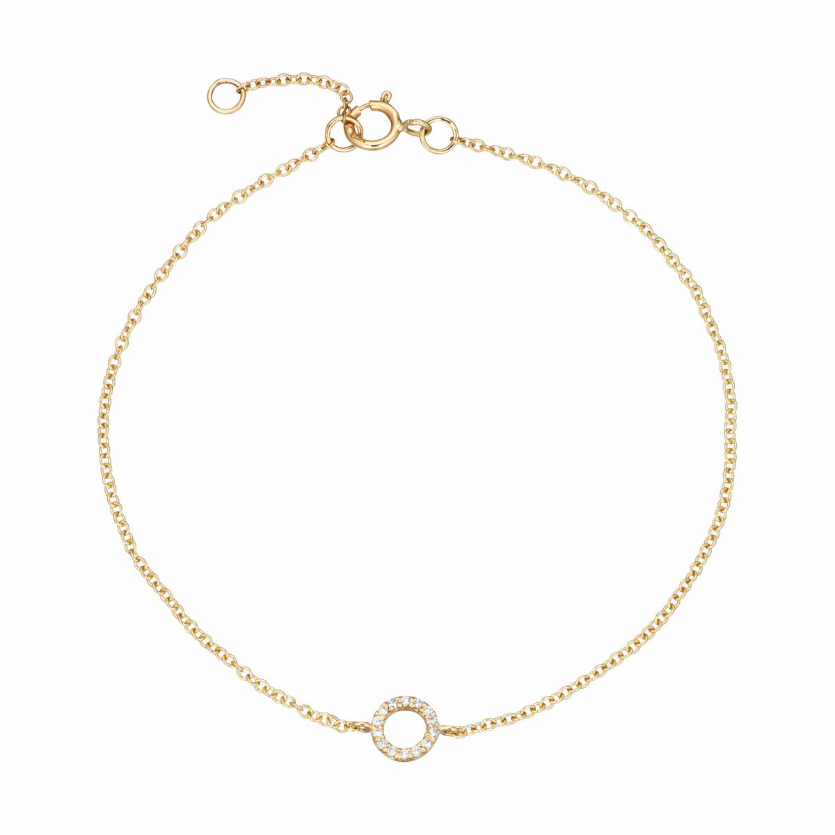 Aveny LUXURY - Circle Armbånd, 0,05ct. 14 kt. guld