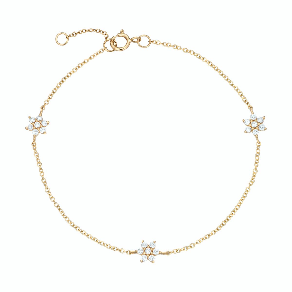 Aveny LUXURY - Fleur Armbånd, 0,36ct. 14 kt. guld