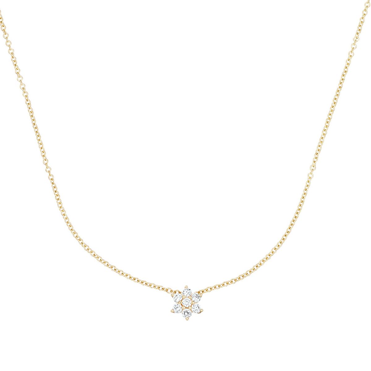 Aveny LUXURY - Fleur Halskæde, 0,24 ct. w/si 14 kt. guld