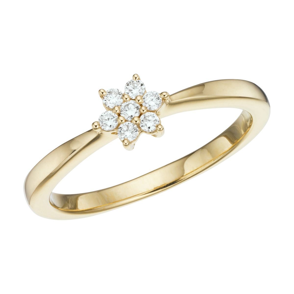 Aveny LUXURY - Fleur Ring, 0,12 ct. w/si 14 kt. guld