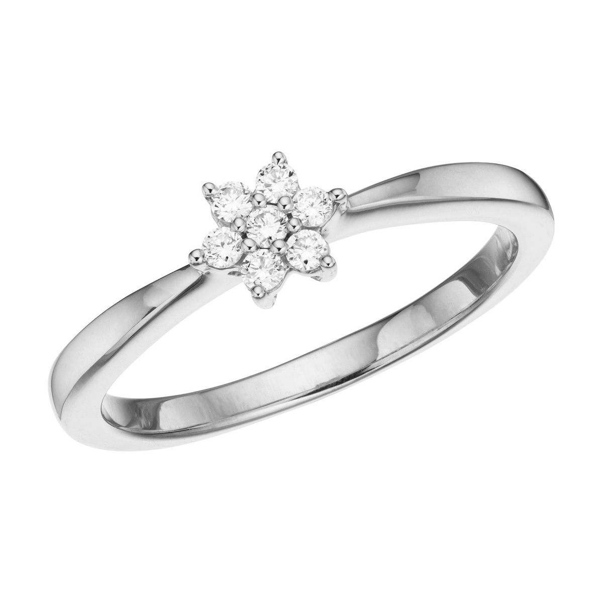 Aveny LUXURY - Fleur ring, 0,12 ct. w/si 14 kt. hvidguld