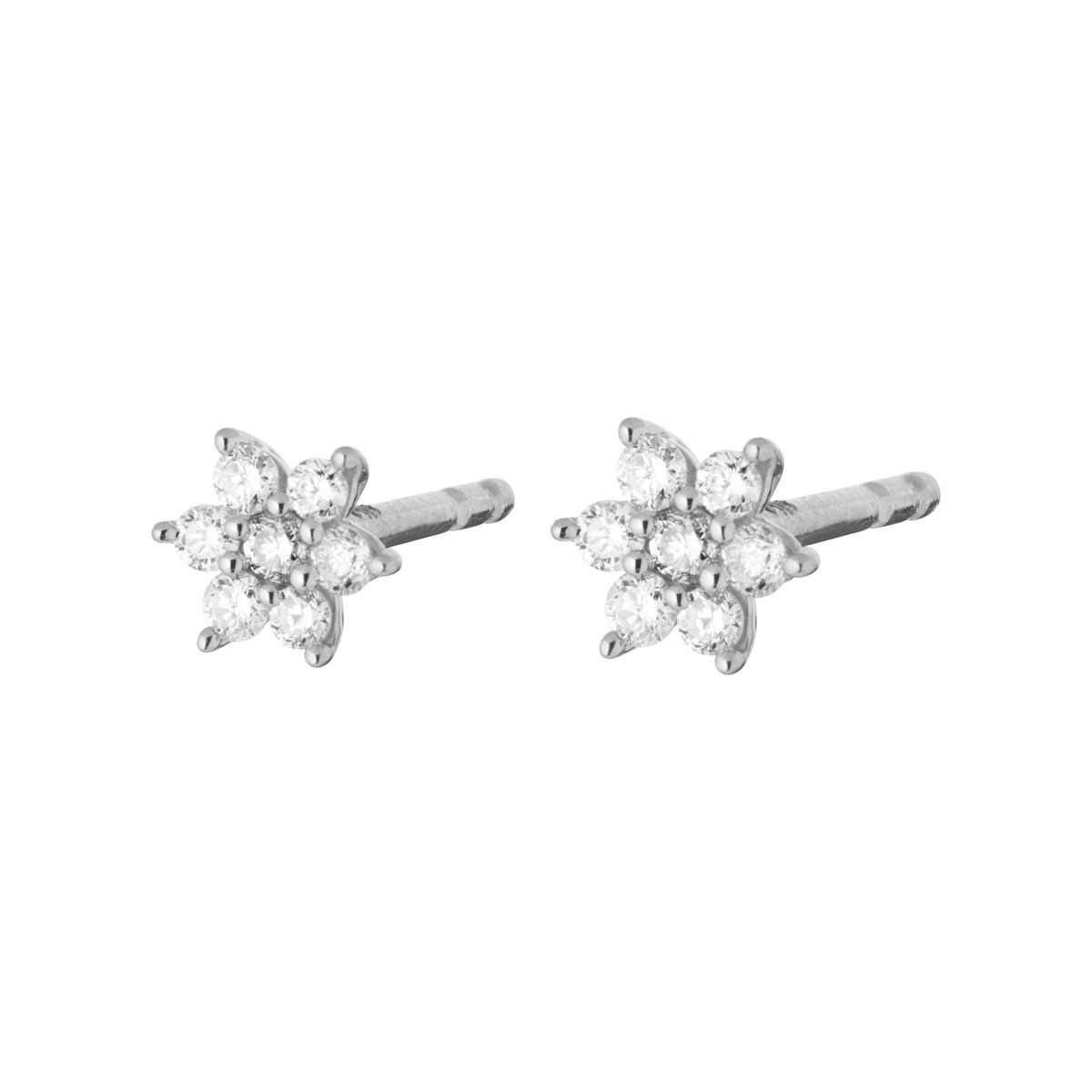 Aveny LUXURY - Fleur ørestikker, 0,14 ct. w/si 14 kt. hvidguld