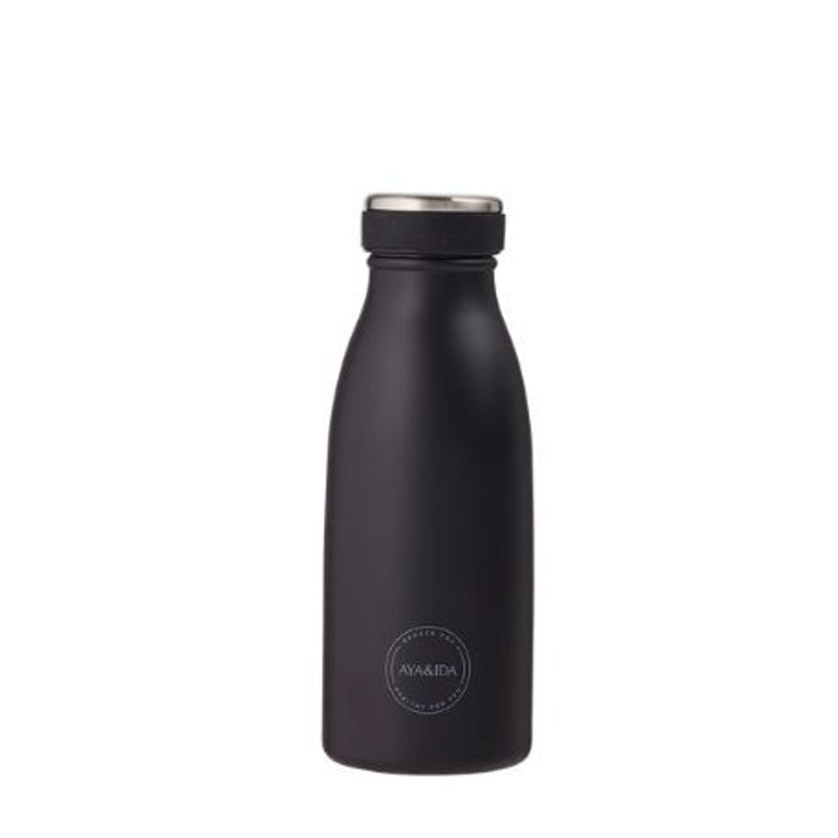 Aya&ida, Drinking Bottle, Drikkeflaske Med Låg, 350 Ml, Matte Black