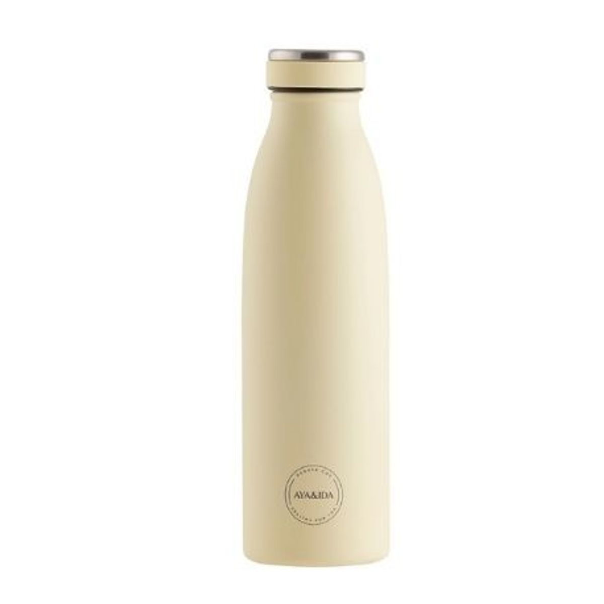 Aya&ida, Drinking Bottle, Drikkeflaske Med Låg, 500 Ml, Butter Yellow