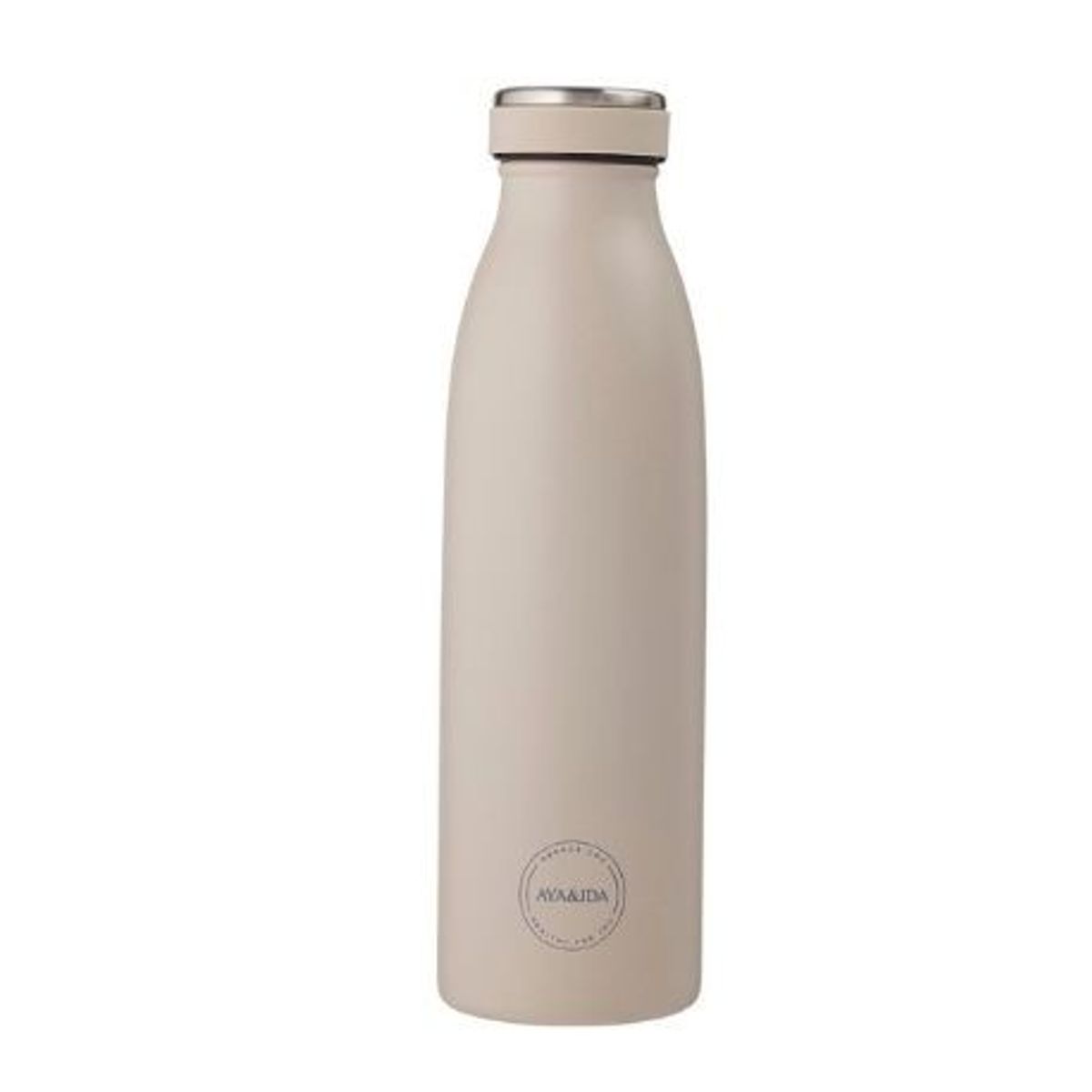 Aya&ida, Drinking Bottle, Drikkeflaske Med Låg, 500 Ml, Cream Beige