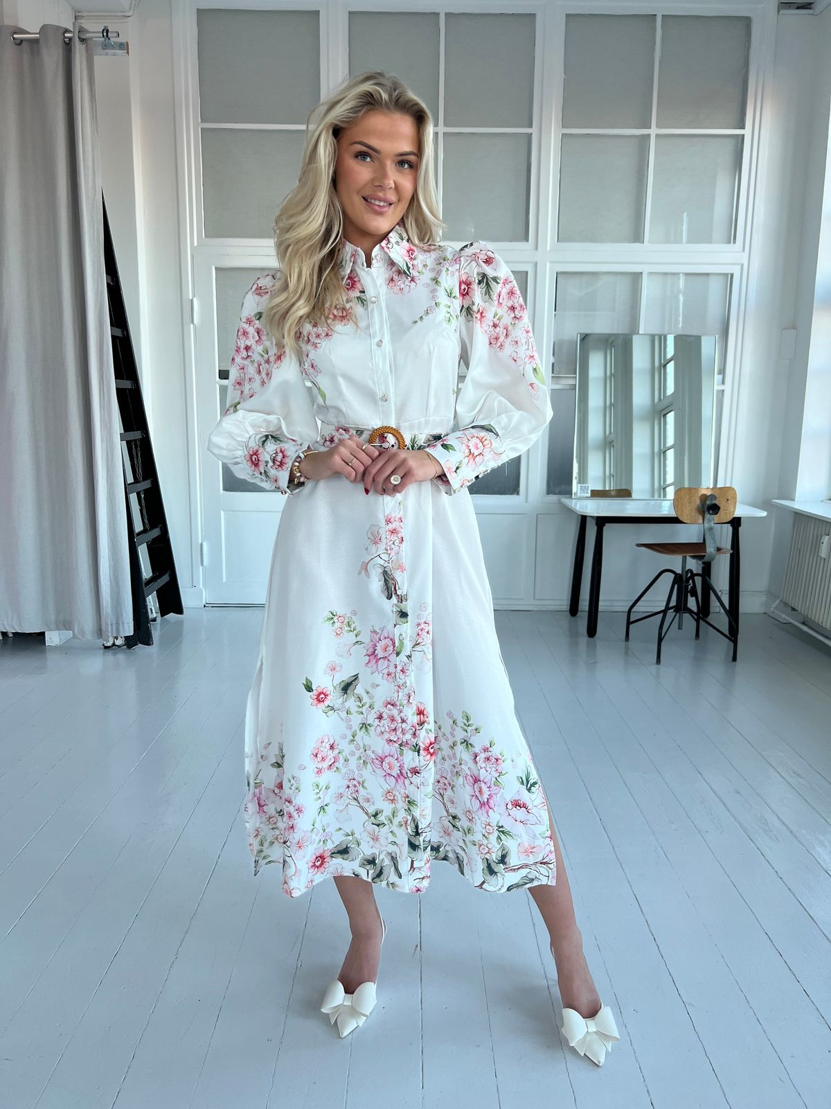 Azaka white flower dress