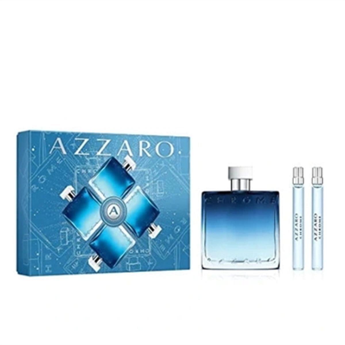 Azzaro Chrome Eau De Parfum 100 ml , 10 ml Eau De Toilette , 10 ml Eau De Parfum Gaveæske