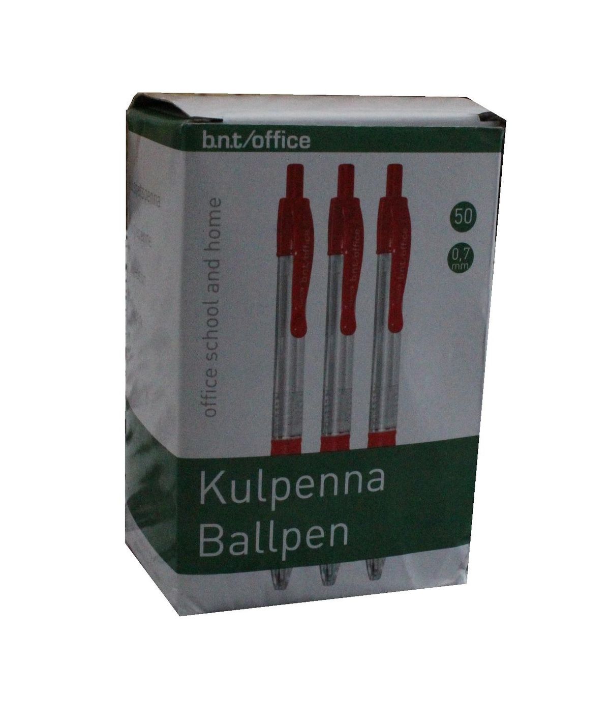 B.N.T/ Office kuglepenne 0.7mm pk á 50 stk rød