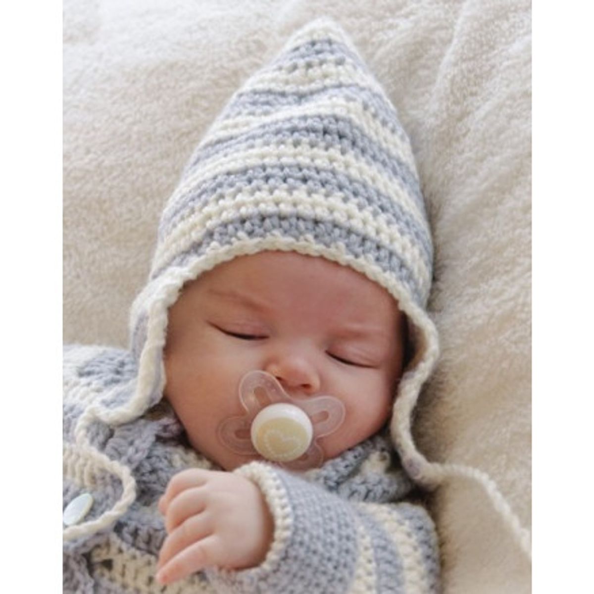 Baby Blues Hat by DROPS Design - Baby Hue Hækleopskrift str. 0/3 mdr - - 6/18 mdr