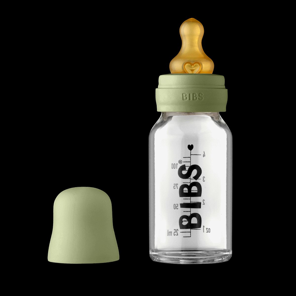 Baby Bottle Glass 110ml. - sage