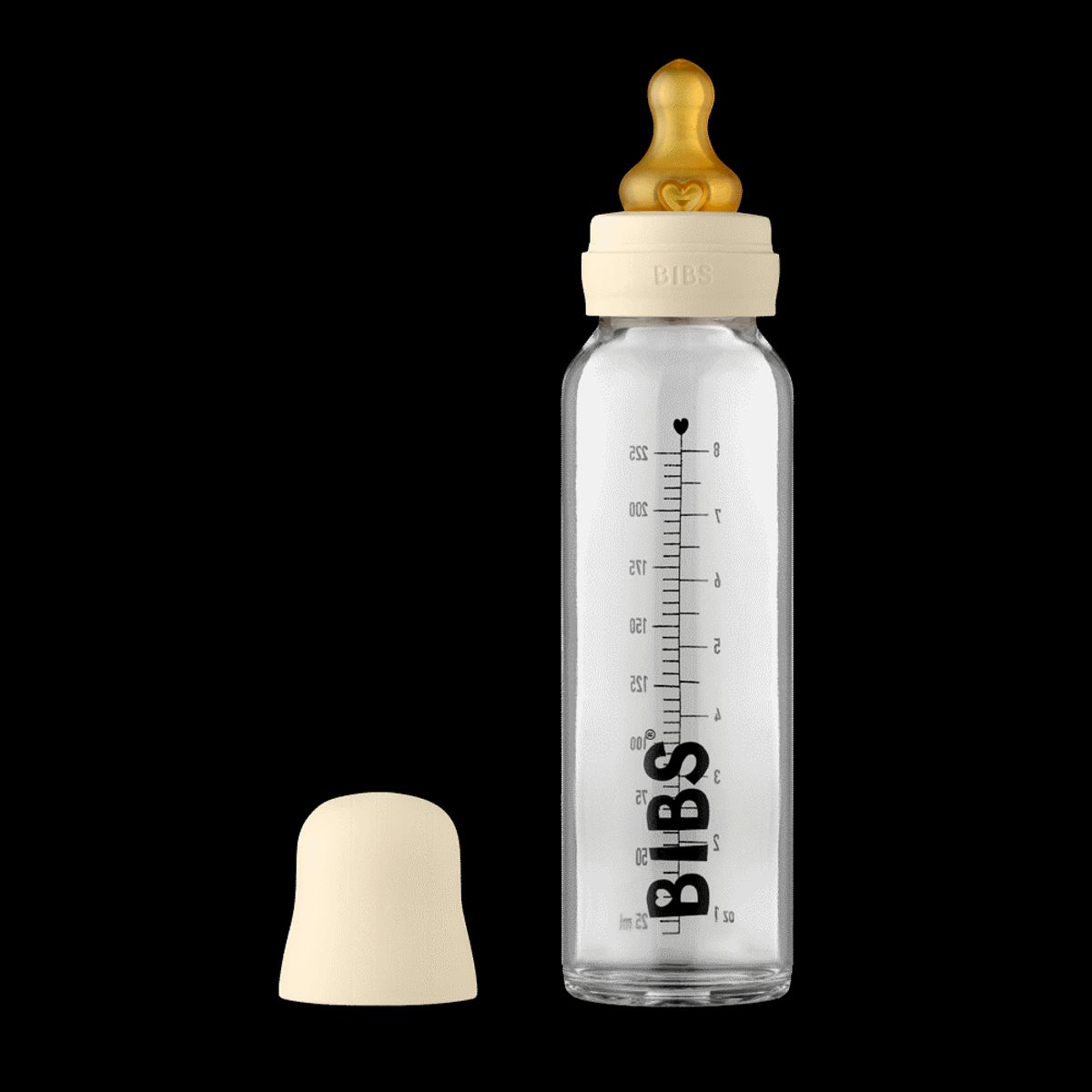 Baby Bottle Glass 225ml. - ivory